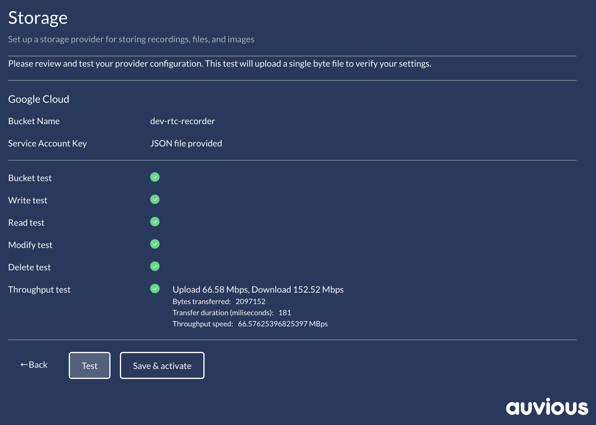 Storage verification summary